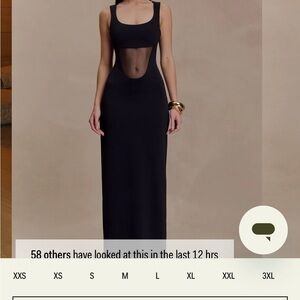 Meshki Black Backless Dress with Sheer Detail